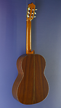 Antonio Duran Konzertgitarre mit Fichtendecke und Zargen und Boden aus Palisander, Mensur 66 cm, Baujahr 1978, R&uuml;ckseite, Boden